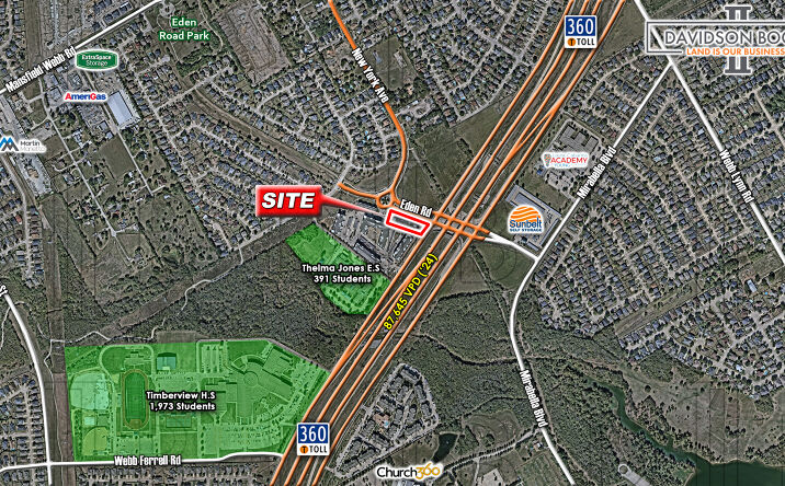 Pictures of Land property located at SWC - Hwy. 360 & Eden Rd, Arlington, TX 76002 for sales - image #1