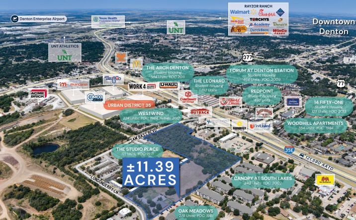 Pictures of Land, Multifamily property located at Londonderry Ln and Sam Bass, Denton, TX 76205 for sales - image #1
