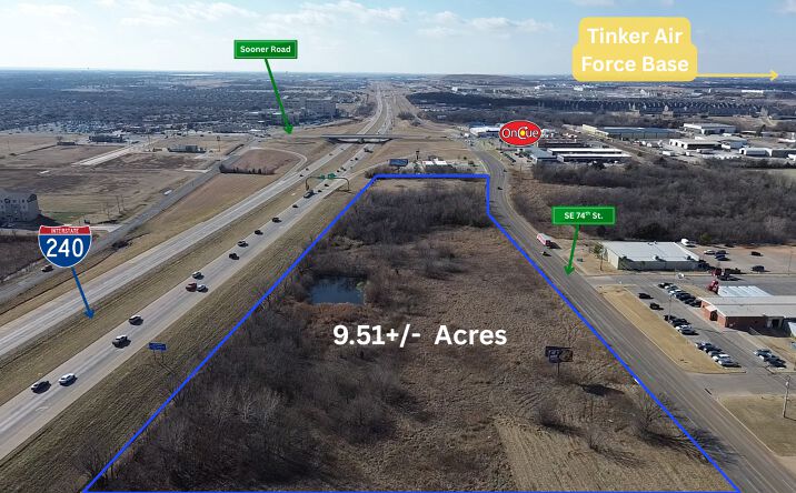Pictures of Land property located at SE 74th (I-240 Service Road) & Sooner Rd, Del City, OK 73135 for sales - image #1
