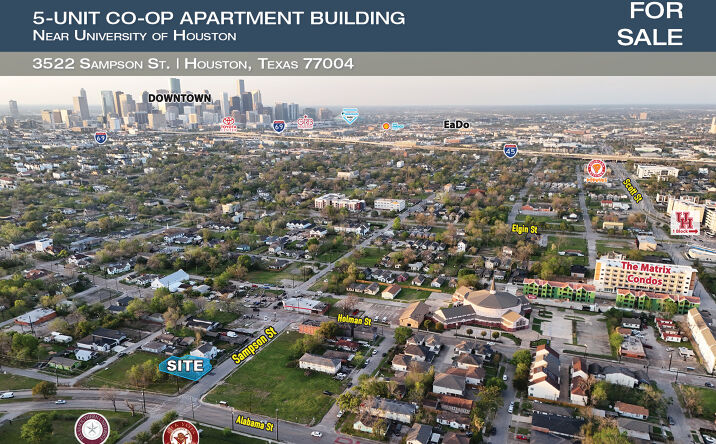 Pictures of Multifamily property located at 3522 Sampson St, Houston, TX 77004 for sales - image #1