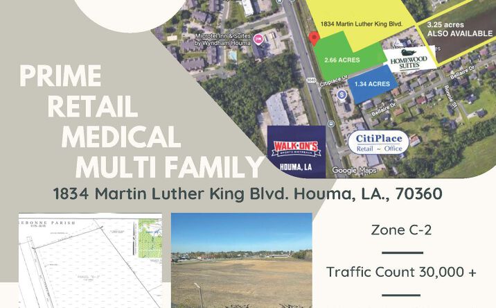 Pictures of Land, Multifamily, Retail property located at 1834 Martin Luther King Blvd Houma, Houma, LA 70360 for sales - image #1