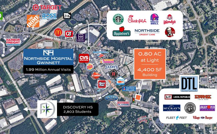 Pictures of Land, Retail property located at 425 W Pike St, Lawrenceville, GA 30046 for sales - image #1