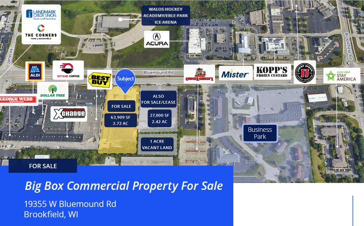 Pictures of Retail property located at 19355 W Bluemound Rd, Brookfield, WI 53045 for sales - image #1