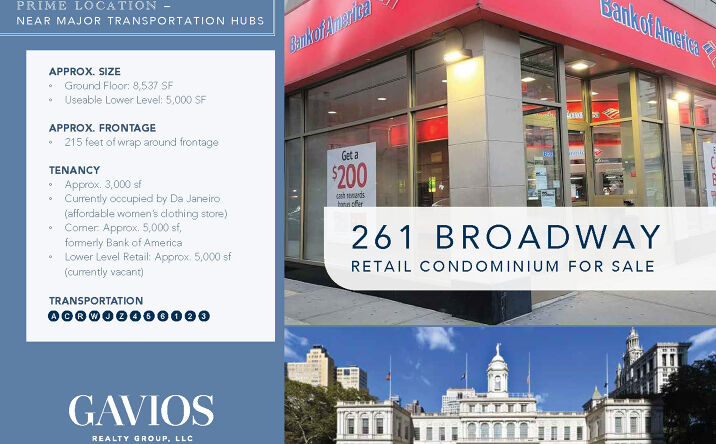 Pictures of Mixed Use, Multifamily property located at 261 Broadway, New York, NY 10007 for sales - image #1