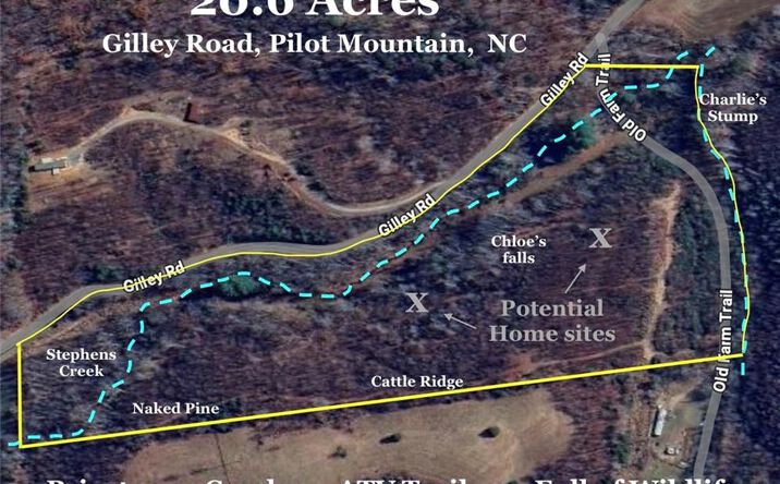 Pictures of Land property located at xx Gilley Road 20.63 acres, Pilot Mountain, NC 27041 for sales - image #1