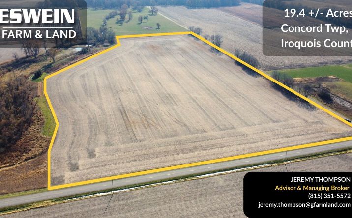 Pictures of Land property located at 19.4 ± Acre Farmland Opportunity, Iroquois, IL 60945 for sales - image #1