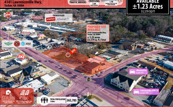 Pictures of Land property located at 4141 Lawrenceville Hwy, Tucker, GA 30084 for sales - image #1