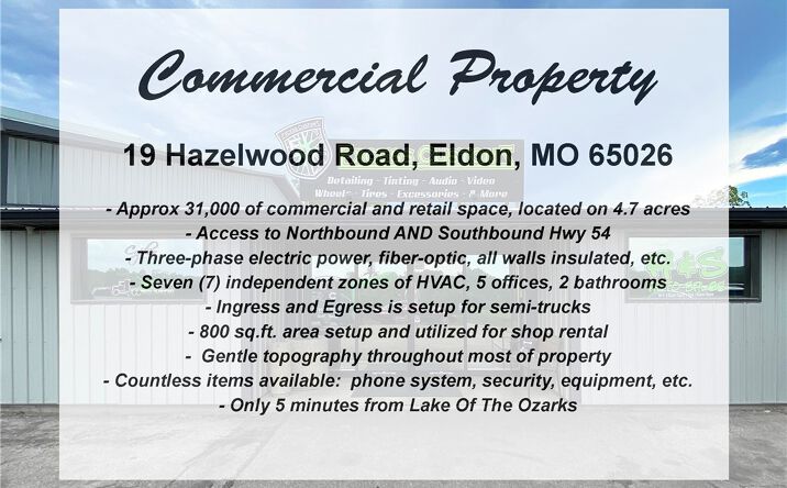 Pictures of Office, Land, Retail, Industrial property located at 19 Hazelwood Road, Eldon, MO 65026 for sales - image #1