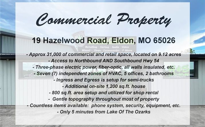 Pictures of Office, Land, Retail, Industrial property located at 19 Hazelwood Road, Eldon, MO 65026 for sales - image #1