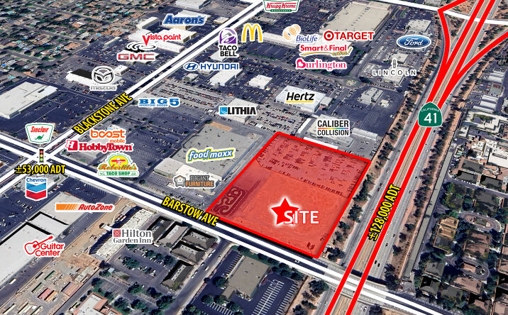 Pictures of Land, Retail, Multifamily, Office, Hospitality property located at NEQ Blackstone and Barstow, Fresno, CA 93710 for sales - image #1