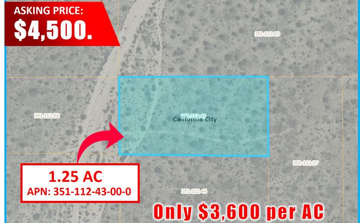 Pictures of Land property located at 351-112-43-00-0, California City, CA 93523 for sales - image #1