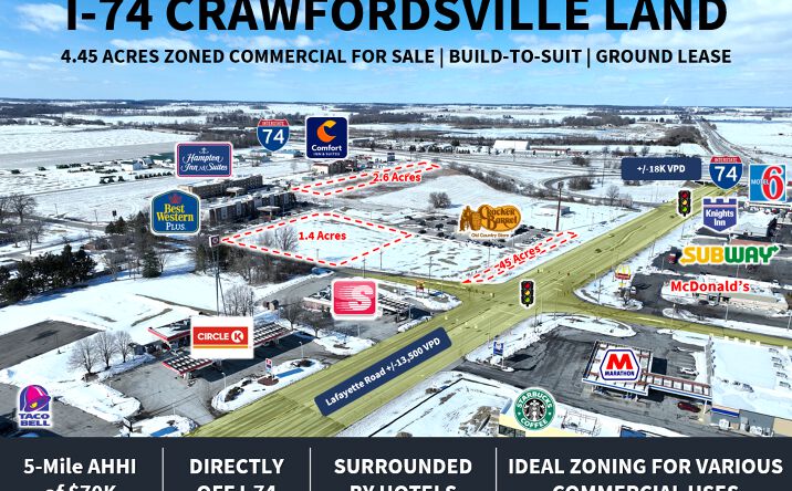 Pictures of Land, Retail property located at Industrial Blvd & Lafayette Road, Crawfordsville, IN 47933 for sales - image #1