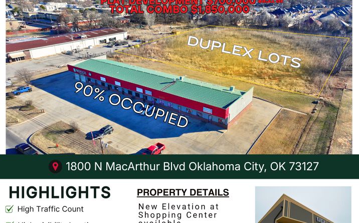 Pictures of Land, Retail property located at 1800 N MacArthur Blvd, Oklahoma City, OK 73127 for sales - image #1