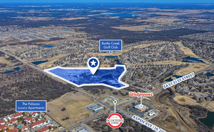 Pictures of Land property located at NEQ of N Aspen Ave & E 51st St S, Broken Arrow, OK 74012 for sales - image #1