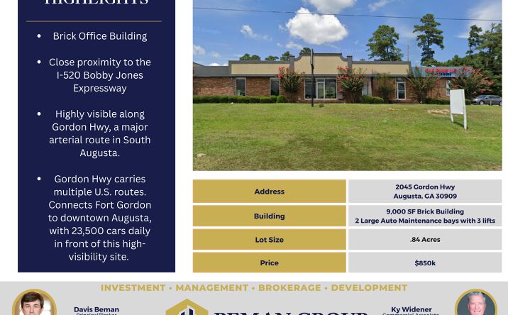 Pictures of Office property located at 2045 Gordon Hwy, Augusta, GA 30909 for sales - image #1