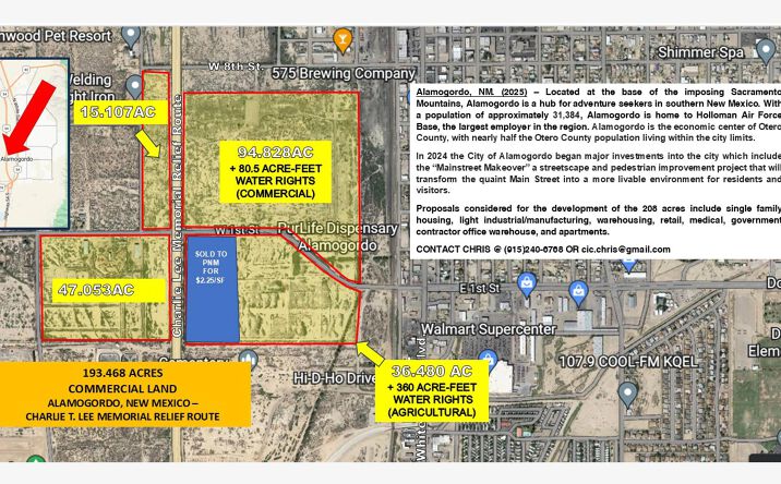 Pictures of Land property located at I-54 RELIEF ROUTE AND W 1ST STREET, ALAMOGORDO, NM, Alamogordo, NM 88310 for sales - image #1