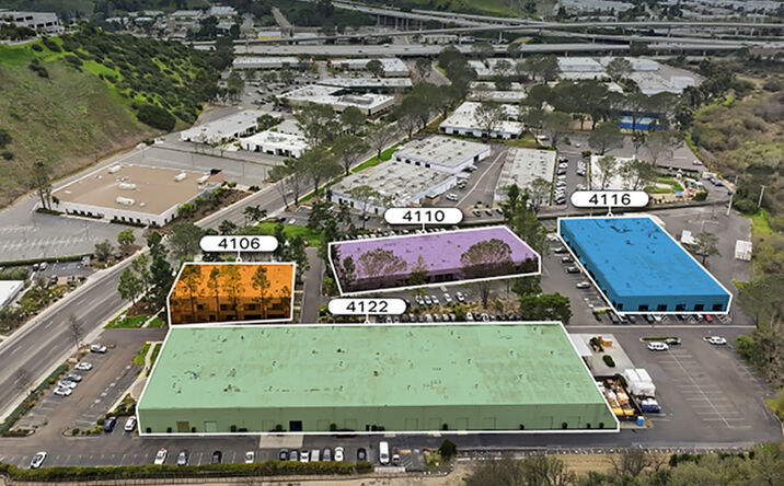 Pictures of Industrial property located at 4106 Sorrento Valley Blvd, San Diego, CA 92121, 4110 Sorrento Valley Blvd, San Diego, CA 92121, 4116 Sorrento Valley Blvd, San Diego, CA 92121, 4122 Sorrento Valley Blvd, San Diego, CA 92121 for sales - image #1