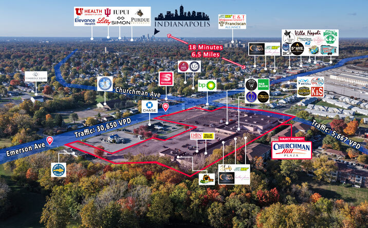 Pictures of Retail property located at 3535 S Emerson Ave, Beech Grove, IN 46107 for sales - image #1