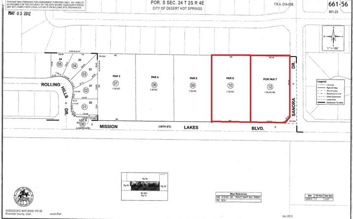 Pictures of Land property located at Mission Lakes Blvd, Desert Hot Springs, CA 92240 for sales - image #1