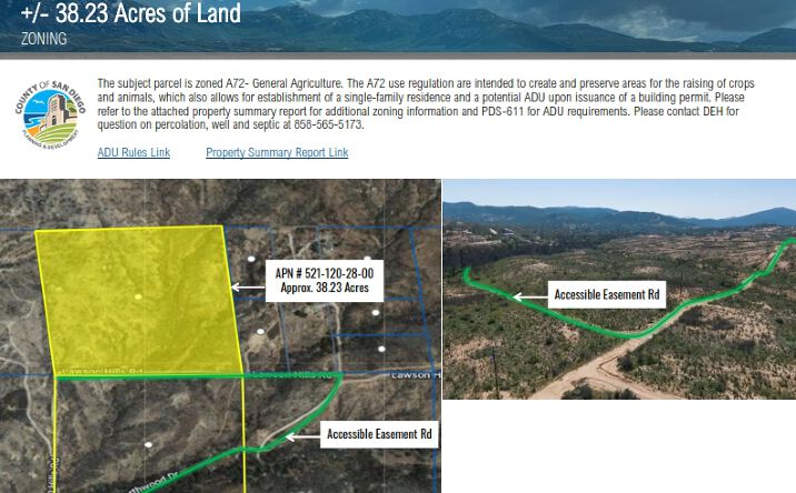 Pictures of Land, Special Purpose property located at Bunny Dr. Unit Sec 23-16-2e Swq Seq Of, Jamul, CA 91935 for sales - image #1
