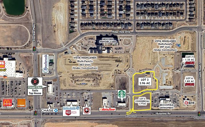 Pictures of Mixed Use, Multifamily, Office, Retail property located at Highway 7 (Baseline Road) & County Road 7, Broomfield, CO 80023 for sales - image #1