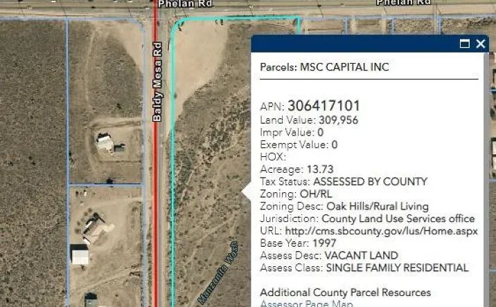 Pictures of Land property located at 101 Phelan, Phelan, CA 92344 for sales - image #1