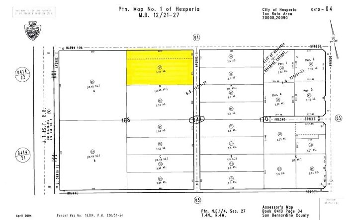 Pictures of Land property located at C Ave & Mauna Loa St., Hesperia, CA 92345 for sales - image #1
