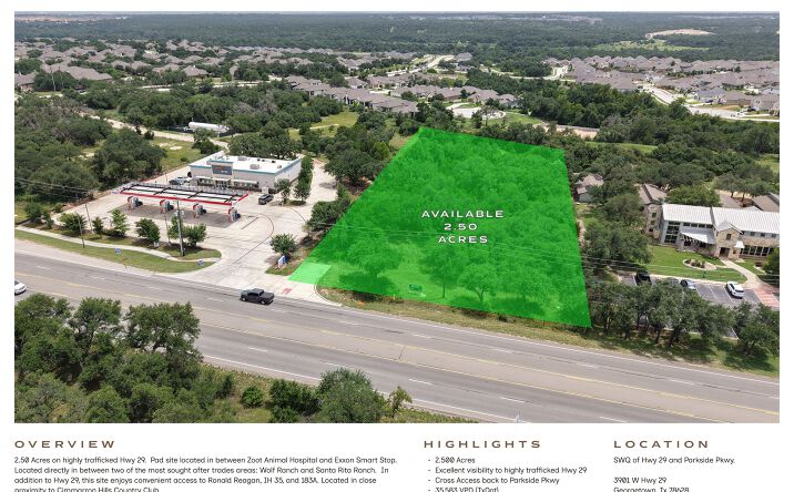 Pictures of Land property located at 3901 W HWY 29, Georgetown, TX 78628 for sales - image #1