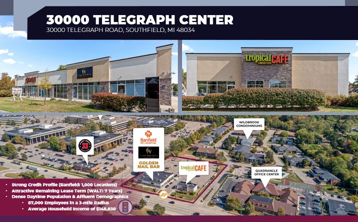 Pictures of Retail property located at 30000 Telegraph Rd, Southfield, MI 48034 for sales - image #1