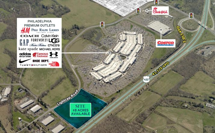 Pictures of Retail, Industrial, Land property located at Lightcap Road & Possum Hollow Road, Pottstown, PA 19464 for sales - image #1