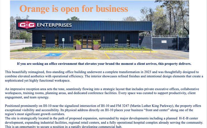 Pictures of Office property located at 3410 IH-10, Orange, TX 77632 for sales - image #1