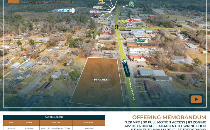 Pictures of Land, Retail property located at 247 W Church St, Batesburg-Leesville, SC 29006 for sales - image #1