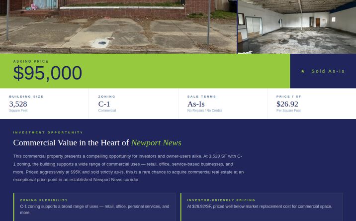 Pictures of Office property located at 305 Blair Ave, Newport News, VA 23607 for sales - image #1