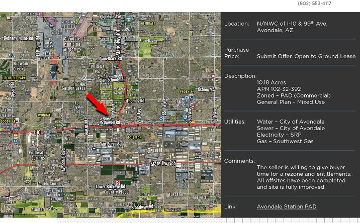 Pictures of Land, Mixed Use, Multifamily, Office, Retail property located at SWC of Holly St & 99th Ave, Avondale, AZ 85392 for sales - image #1