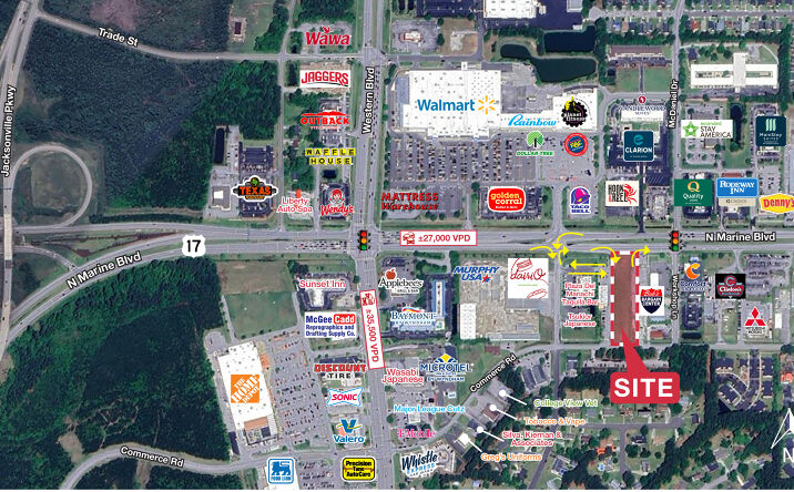 Pictures of Land, Retail property located at 2110 N Marine Blvd, Jacksonville, NC 28546 for sales - image #1