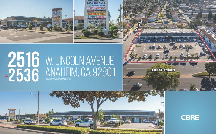 Pictures of Retail property located at 2516-2536 W Lincoln Avenue, Anaheim, CA 92801 for sales - image #1