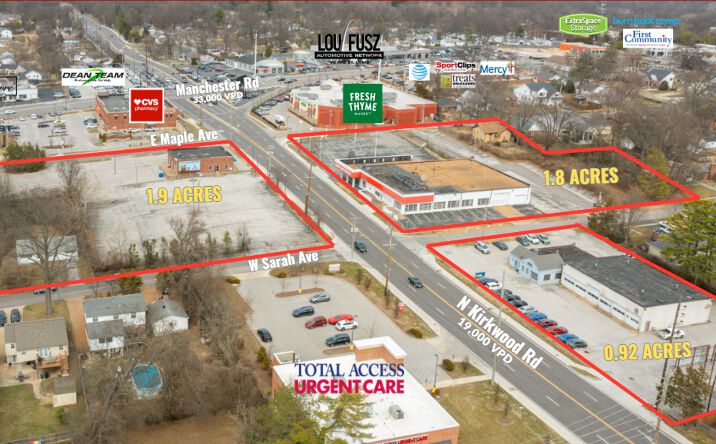 Pictures of Land, Retail property located at 1000 N Kirkwood Rd, Kirkwood, MO 63122 for sales - image #1