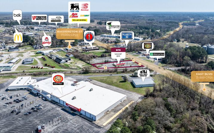 Pictures of Retail property located at 300 East Blvd, Williamston, NC 27892 for sales - image #1