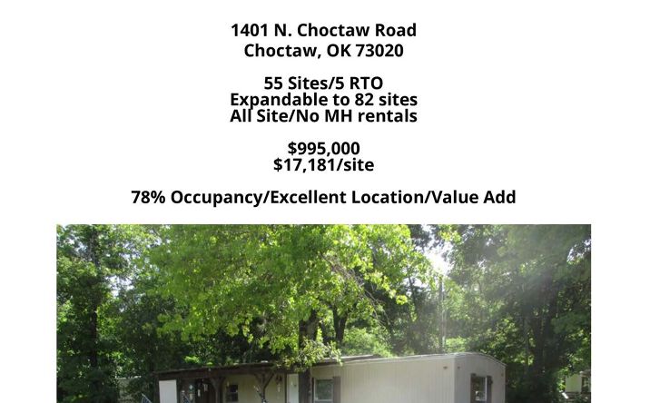 Pictures of Mobile Home Park property located at 1401 N. Choctaw Road, Choctaw, OK 73020 for sales - image #1