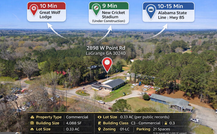 Pictures of Industrial, Mixed Use, Retail property located at 2898 W Point Rd, LaGrange, GA 30240 for sales - image #1