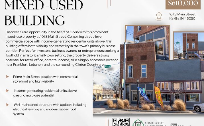 Pictures of Mixed Use, Retail property located at 101 S Main St, Kirklin, IN 46050 for sales - image #1