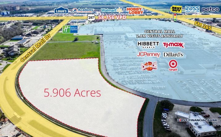 Pictures of Land, Retail property located at Central Mall Dr, Port Arthur, TX 77642 for sales - image #1