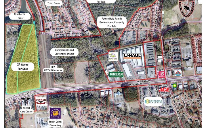 Pictures of Special Purpose property located at 24 Acres Corner Of Mlk & 43 Boulevard, New Bern, NC 28562 for sales - image #1