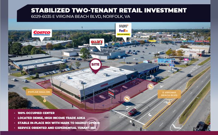 Pictures of Retail property located at 6029 E Virginia Beach Blvd, Norfolk, VA 23502 for sales - image #1