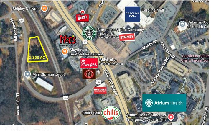 Pictures of Land property located at 2450 Kannapolis Hwy, Concord, NC 28025 for sales - image #1
