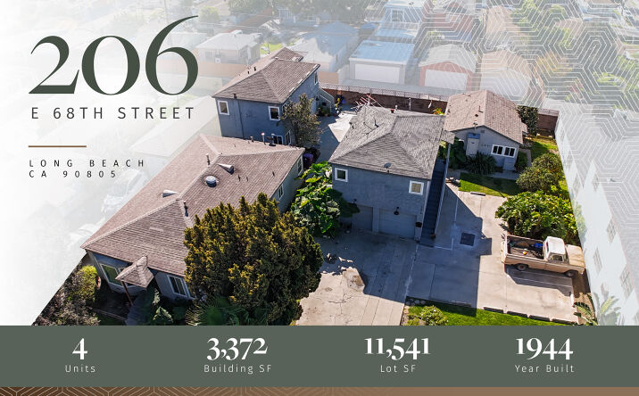 Pictures of Multifamily property located at 206 E 68th St, Long Beach, CA 90805 for sales - image #1
