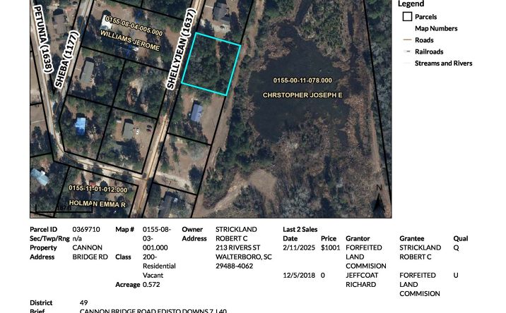 Pictures of Land, Mixed Use, Multifamily, Special Purpose property located at Shellie Jean Rd, Cordova, SC 29039 for sales - image #1