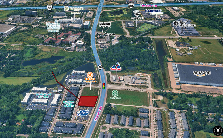 Pictures of Land property located at NEC Route 59 & Everton Drive, Warrenville, IL 60555 for sales - image #1