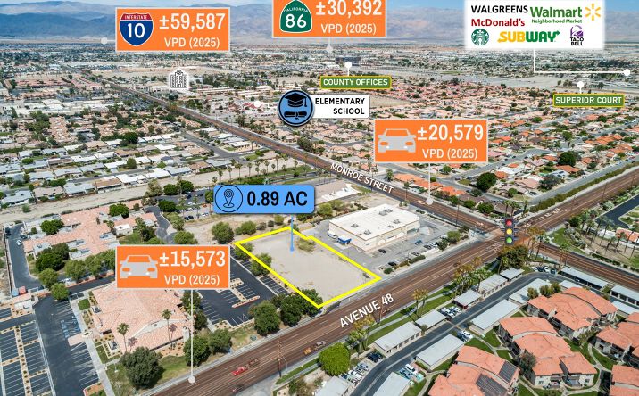 Pictures of Land property located at adj. to 47985 Monroe St, Indio, CA 92201 for sales - image #1