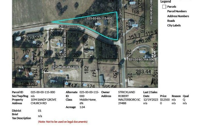 Pictures of Land, Mixed Use, Mobile Home Park, Multifamily property located at 1094 Sandy Grove Church Rd, Lamar, SC 29069 for sales - image #1